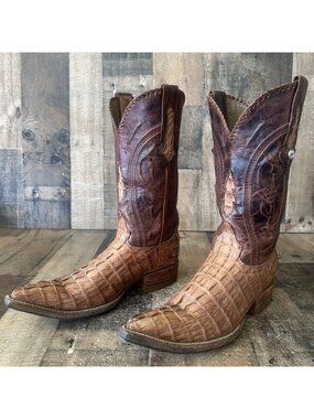 Montana Caiman Tail Western Cowboy Boots Mens 7 E